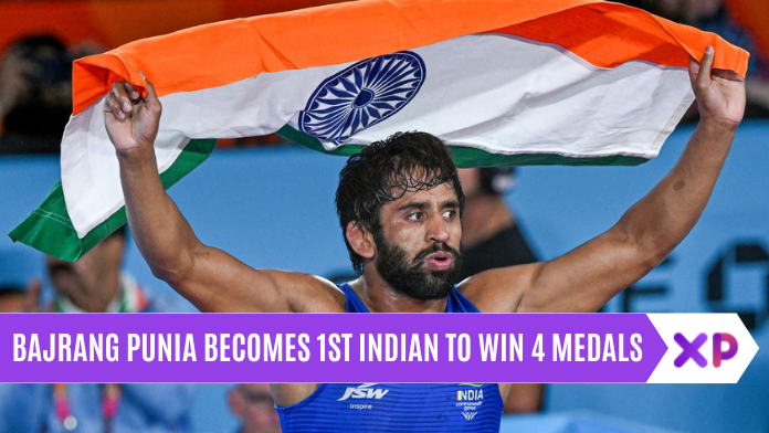 Bajrang Punia Becomes 1st Indian to Win 4 Medals