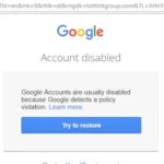 google account disabled