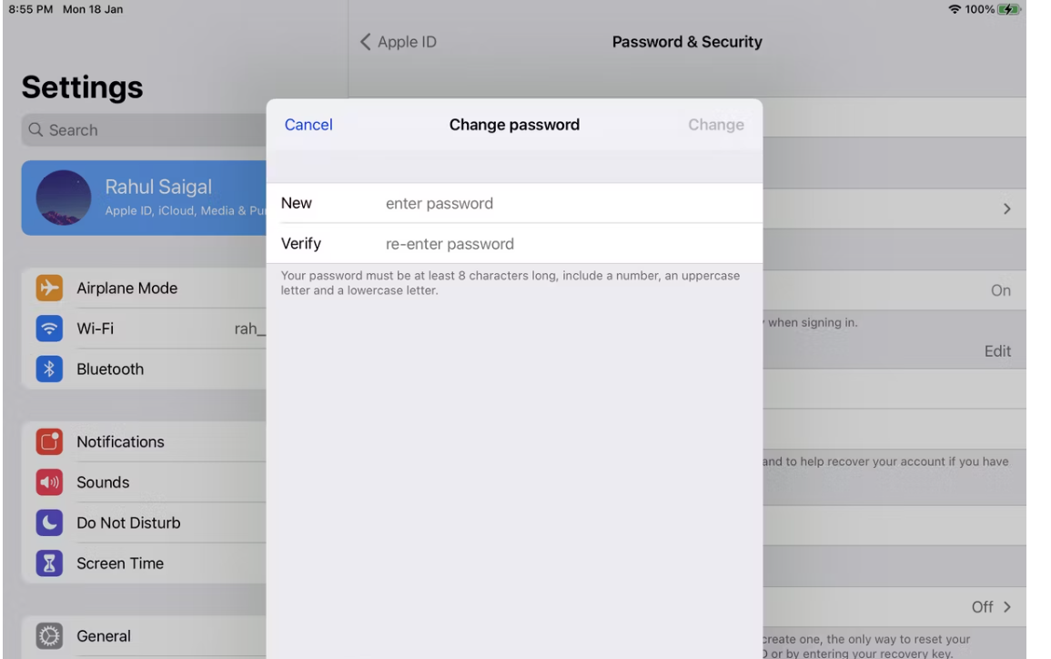 apple id password reset