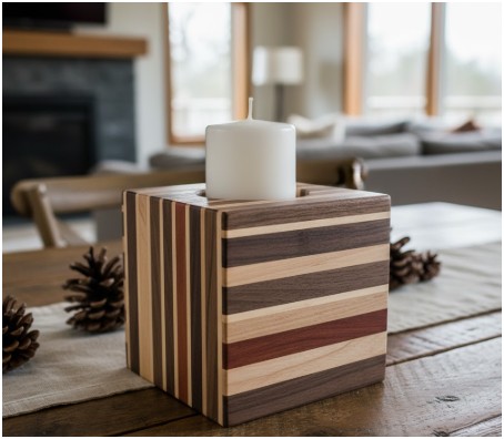 a candle holder- Scrap Wood Projects