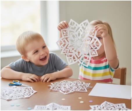 Paper Snowflakes- paper crafts for kids