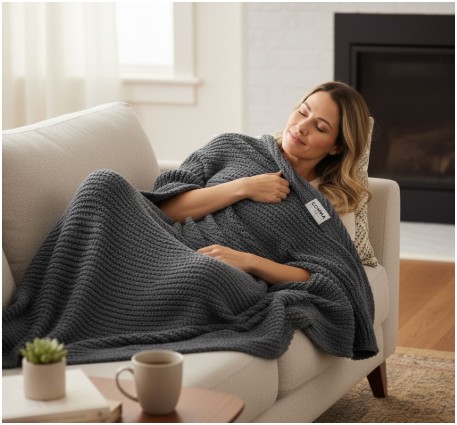 A weighted blanket- Gifts for Busy Moms