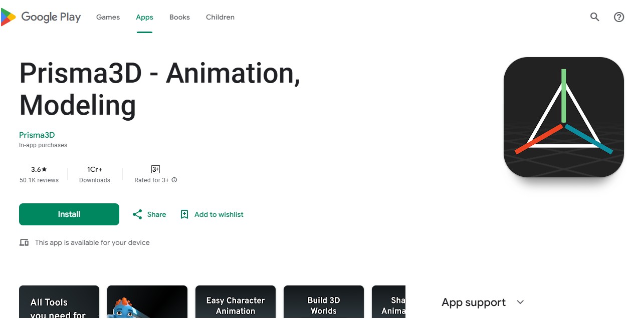 Prisma3D — Lightweight 3D Animation on Android