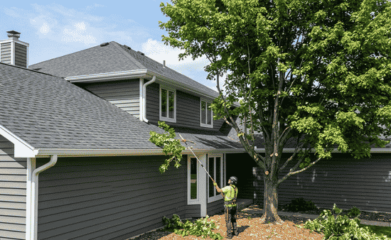 Protecting Outdoor Structures How Safe Clearance Pruning Prevents Gutter and Roof Decay